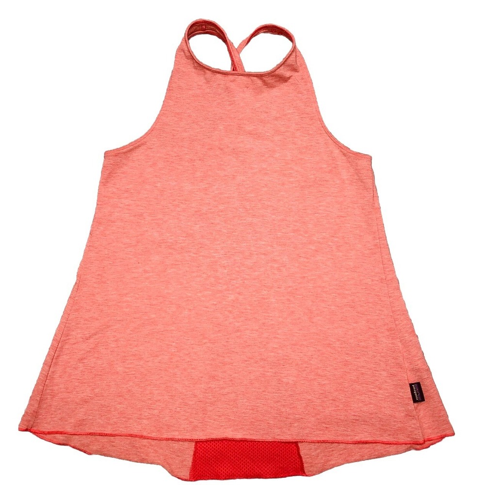 Patagonia Tank Top Girls XL 14 Coral Pink Twist Racer‎ Back *pinhole